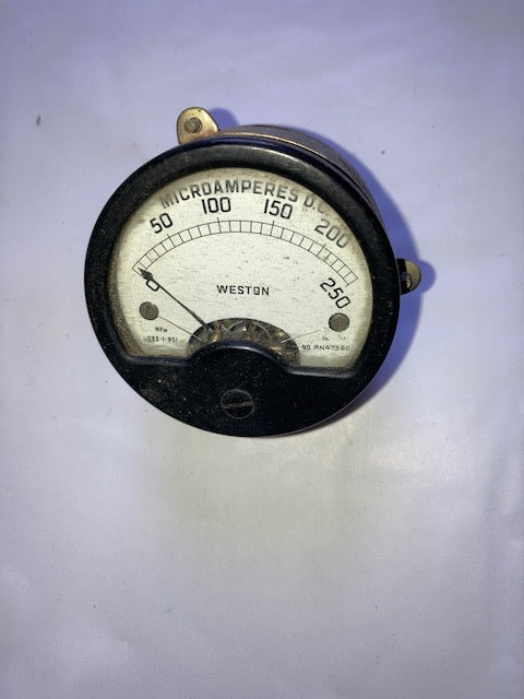 Weston Model no 909, moving coil meter, 53mm Dia, Scaled 0-250mA,