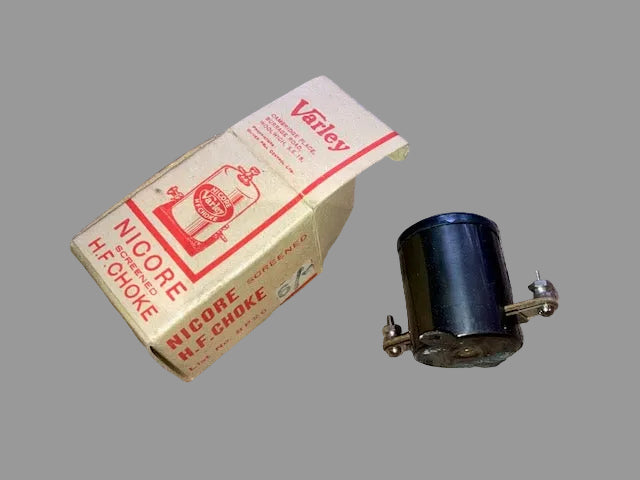 KINVA HF CHOKE,  BOXED NEW, IN VARLEY HICORE BOX 1928