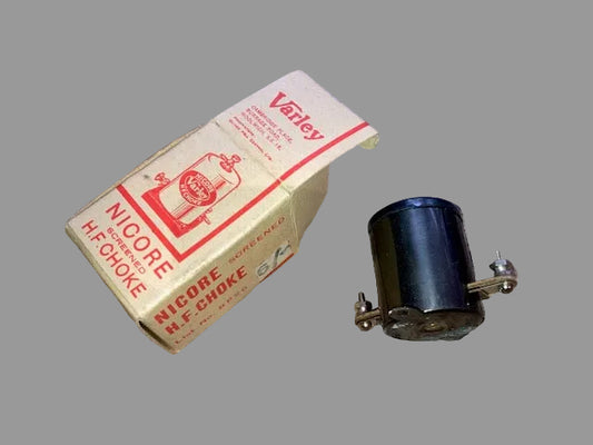KINVA HF CHOKE,  BOXED NEW, IN VARLEY HICORE BOX 1928