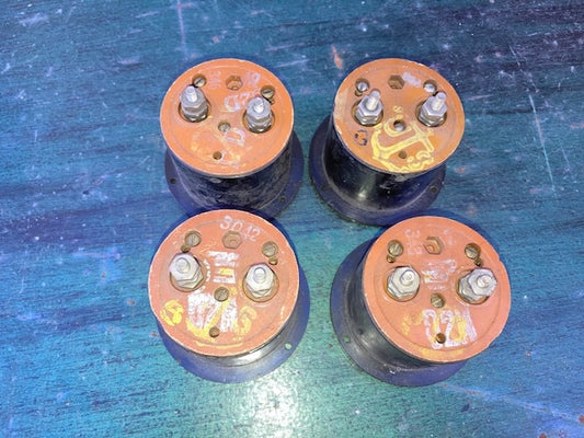 2.25ins dia.,  2.0 ins mounting aperture, Moving Coil Meter, General Electric Scaled 0-4 RF AMPS, Model DW44