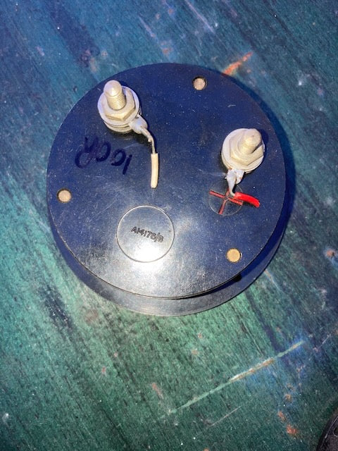 Moving coil meter, 83mm Dia, Scaled 0-10 DC mA, 1945 Dated