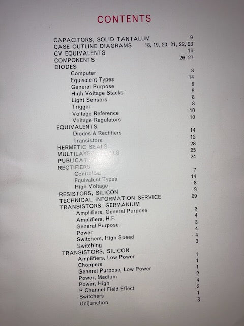 TEXAS INSTRUMENTS LTD,  SEMICONDIUUCTORS, COMPONENTS, METALS,  DATABOOK, 1965