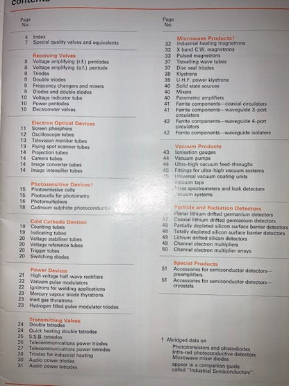 MULLARD, INDUSTRIAL VALVES, DATABOOK, GUIDE, A4 SIZE, 1968, 