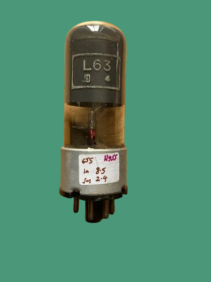 L63, OSRAM, GREY GLASS, METAL OVERCAP ,  6J5GT, CV1934, VT-94D,  HAMMERSMITH, WHITE CARTOUCHE, SEPTEMBER 1948 PRODUCTION 