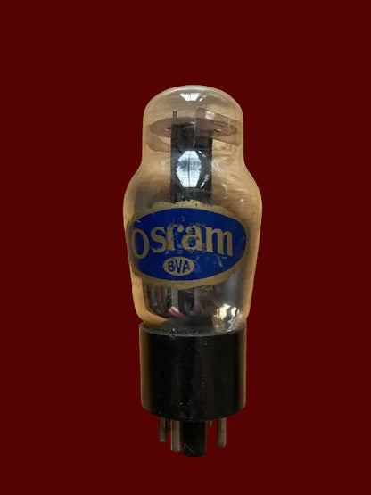 L63, OSRAM, CLEAR GLASS, 10E/348,  6J5G, CV1067,  HAMMERSMITH, ETCHED ELLIPTICAL  CARTOUCHE, LARGE DECAL,  WARTIME PRODUCTION 