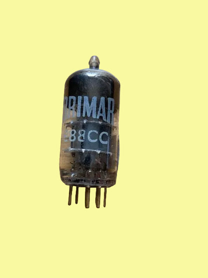 E88CC, BRIMAR INKED, GOLD PIN , WHITE PRINT, 7L1, R0A4, &nbsp;MULLARD MITCHAM &nbsp;JANUARY 1960 MANUFACTURE