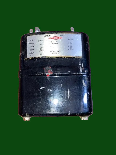 PARMEKO, NEPTUNE, P.2546, MODEL 600/57, T, FILAMENT TRANSFORNMER, PRIM, 0-200-220-240V, SEC, 2X 0-4-5-6.3V @ 3A 