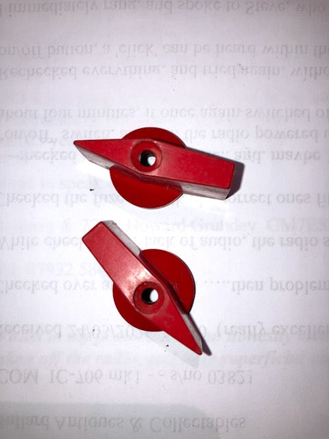AIR MINISTRY, RED KNOB, 22mm DIA. CENTRE, 40mm BAR LENGTH 