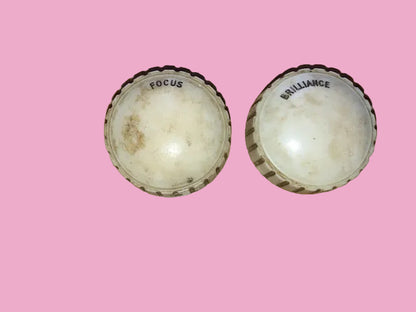 2X RIBBED, WHITE KNOB, MARKED FOCUS, BRILLIANCE, 40mm DIA., 17mm DEPTH,