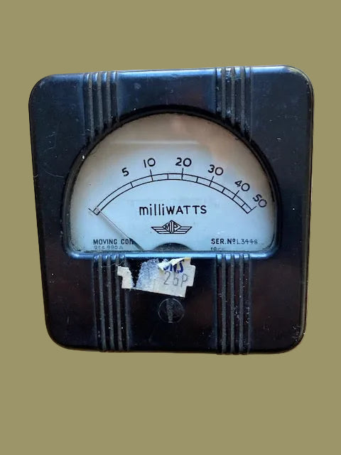 MIP, PULLIN, 3 INCH SQUARE, Moving Coil Meter, 0 - 50mW