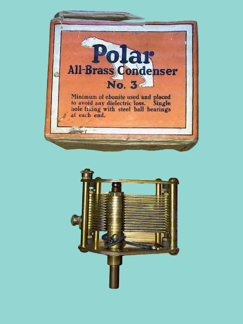 Wingrove Rogers, Polar, All Brass Condenser No.3, 0.0005 mfd, Boxed, New, 1931