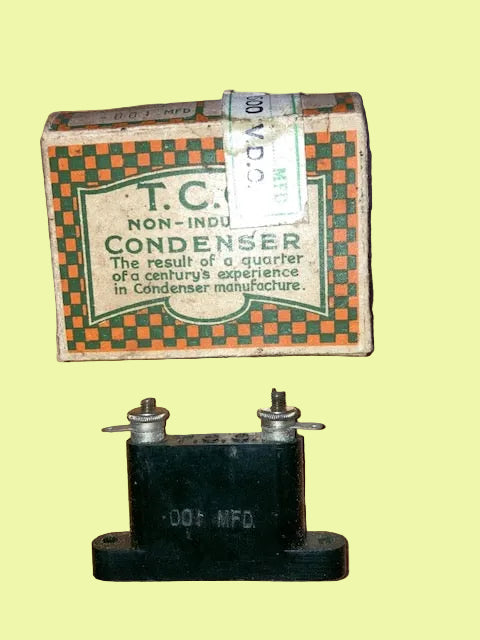 TCC,  MICA CAPACITOR, 0.001uF, BOXED, 1929