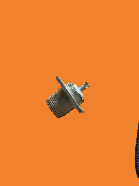 SO239, SOCKET,  SILVER PLATED, CHASSIS MOUNT 4 SCREW, POSSIBLY GREENPAR, NOS