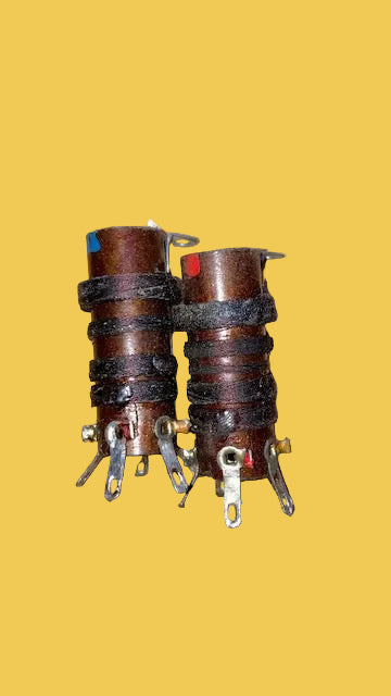 WEYMOUTH RADIO MFG LTD, WEYRAD, 2X COIL PACKS, RED SPOT, BLUE SPOT, THOUGHT TO BE B SERIES

