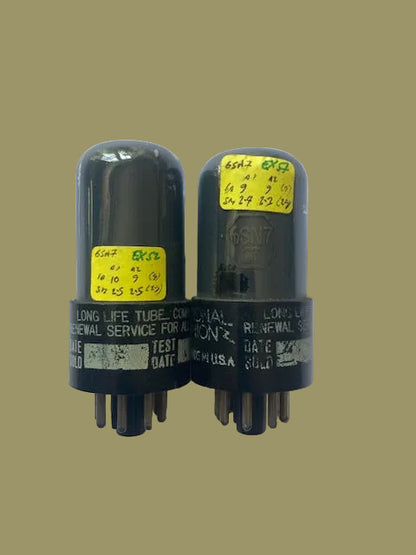6SN7GT, NATIONAL UNION, FULL BLACK GLASS, FAT BASE, WHITE BASE PRINT, 1954S PRODUCTION, 6SN7