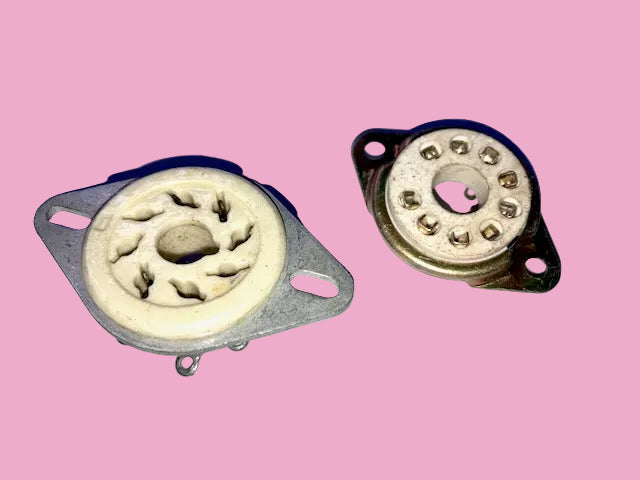 2x, AO, OCTAL, VALVE BASE, CERAMIC, NOS 