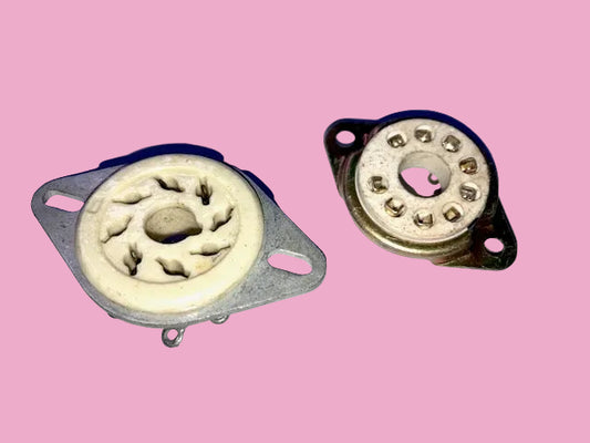 2x, AO, OCTAL, VALVE BASE, CERAMIC, NOS 