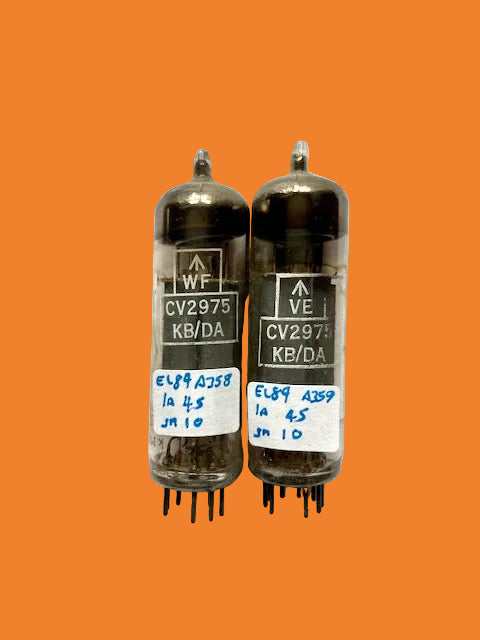 CV2975, MILITARY SPEC. EL84, MULLARD, OLD SHIELD, MATCHED PAIR,, kM1 , MITCHAM  1964/65 PRODUCTION