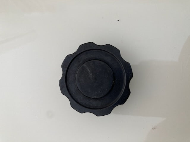 MARCONI, BLACK FLUTED KNOB, TOP HAT PROFILE, 43mm DIA, 15mm HEIGHT