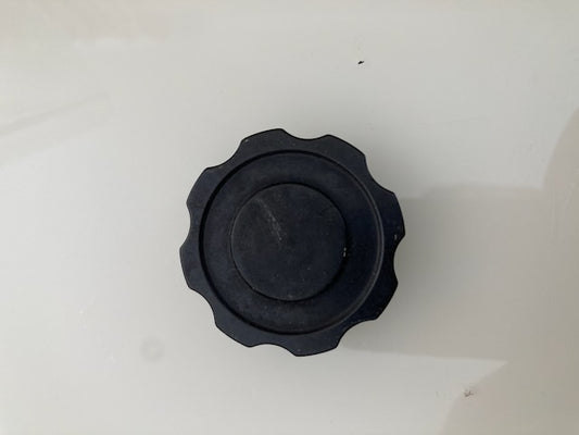 MARCONI, BLACK FLUTED KNOB, TOP HAT PROFILE, 43mm DIA, 15mm HEIGHT