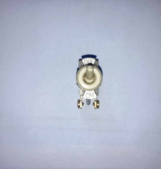 SPST SWITCH, WHITE TOGGLE, SCREW CONNECTIONS, C/W ON OFF SWITCH PLATE, WG BRAND