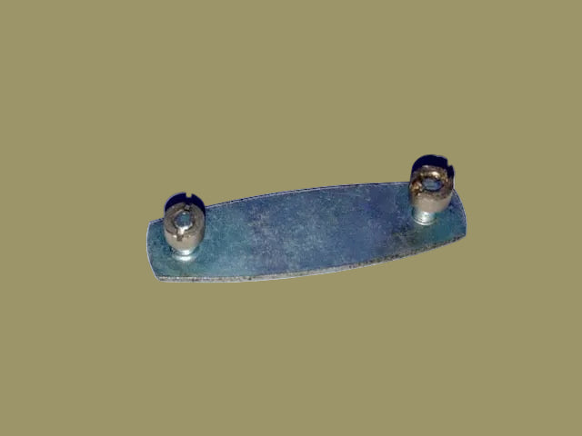 EVERETT EDGCUMBE, METAL,  BLUE LETTERS ON CHROMED GROUND, 2  NUT MOUNTING, 10 x 40 mm