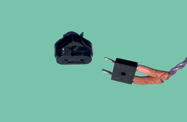  2 PIN, & PLUG SET, APPROX 8mm PIN SPACING, EX EQUIPT