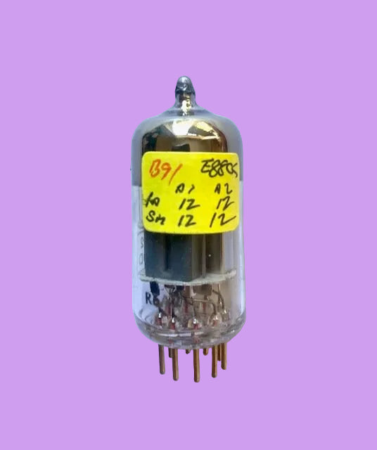 CV2492, MIL SPEC E88CC, MULLARD, GOLD PIN , WHITE PRINT, MITCHAM CONTRACTED EE BUILD JAN 1976 &nbsp;MANUFACTURE, E88CC