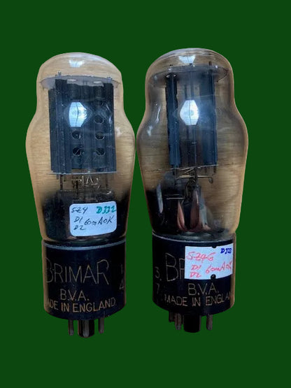 5Z4G, BRIMAR, ORANGE BASE PRINT, MATCHED PAIR