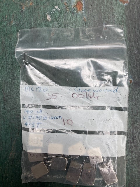 Toko, MC120, 10 mm Tunable RF Inductors, Closewound, 35-00144,  140Q=140 @10nM, 4.5T, bag of 10