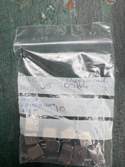 Toko, MC120, 10 mm Tunable RF Inductors, Closewound, 35-00144,  140Q=140 @10nM, 4.5T, bag of 10