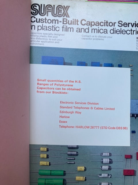 SUFLEX COMPONENTS CATALOGUE, CAPACITORS,  SLEEVING, 1967