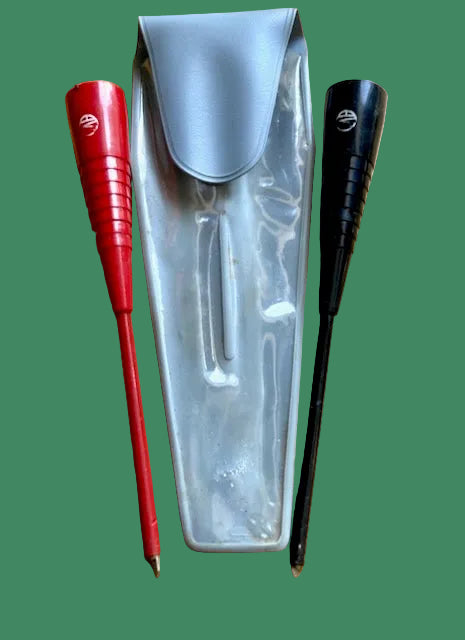 AVO, long reach safety clip, red & black, prods, pair