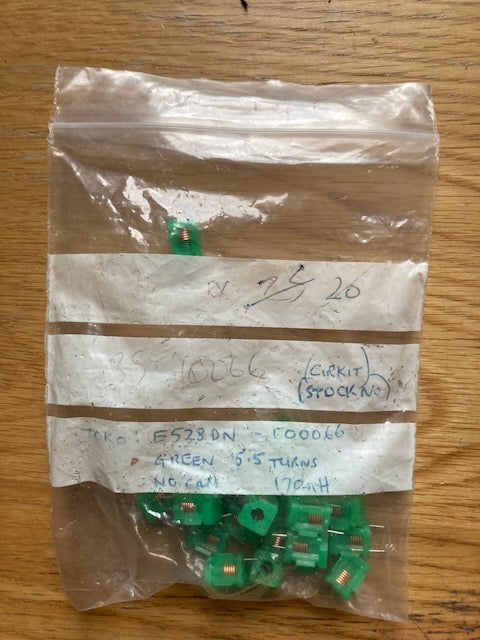 Toko, MC122, 10 mm Tunable RF Inductors, Closewound, 35-10666, &nbsp;170nH, 100Q@50nM, 5.5T, bag of 20
