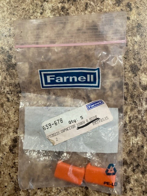 0.022uF  22nf, 1000V, Film Capacitor, KP/MKP 375,  Orange Drop Capacitor x2