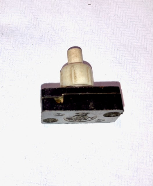 Push Switch, On/Off, Castelco Style, 2 Amp 250VAC, White Button ,