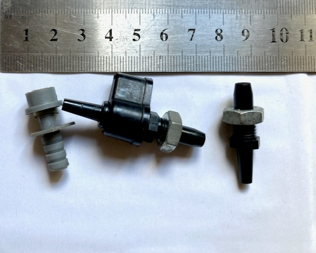 3X Vacuum Air Supply barbs,  chassis and pipe with securing fixings as shown