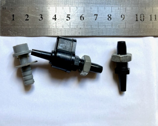 3X Vacuum Air Supply barbs,  chassis and pipe with securing fixings as shown