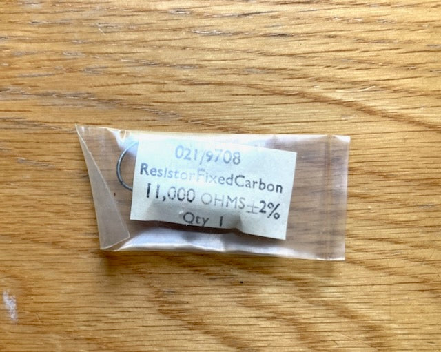 11K, 0.25W, Erie, Type 108, Carbon Resistors, High Stability , Individually Wrapped, Air Ministry, 021/9708