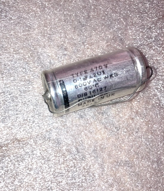 DUBILIER, 0.1uF @ 600V, PAPER, AXIAL CAPACITOR 