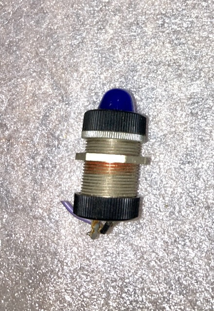 ARCOLECTRIC, SL90, BLACK BEZEL, BLUE LENS, 26mm DIA LONG CAST BODY,SIGNAL LAMP, EX EQUIPT
