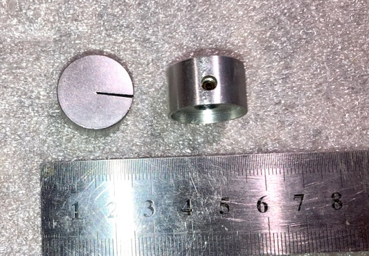 2x, BILLET ALUMINIUM KNOBS, 6mm SHAFT,  13mm HEIGHT, 20mm DIA.