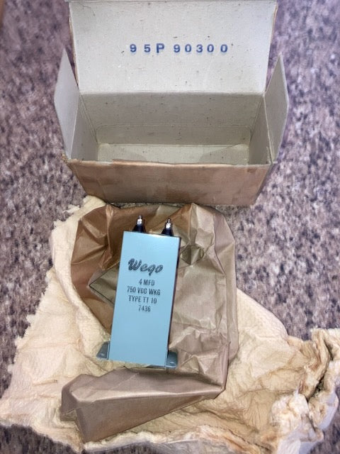 Wego 4μF 4MFD 750VDC Capacitor Oil-Filled, PIO Block, New Boxed