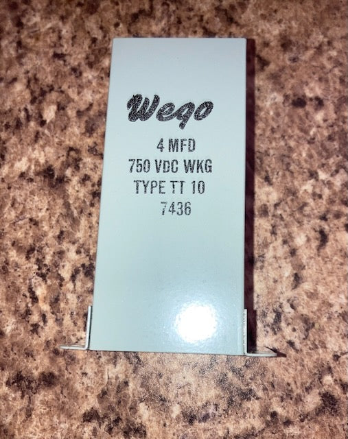Wego 4μF 4MFD 750VDC Capacitor Oil-Filled, PIO Block, New Boxed