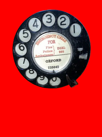 GPO, Dial Automatic, ITI, Type 24C, Rotary Telephone Dial Oxford ,PBX ,India ATE, Black Finger Plate