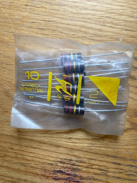 RS, RADIOSPARES, VINTAGE, 2W  CARBON RESISTORS, BOXED