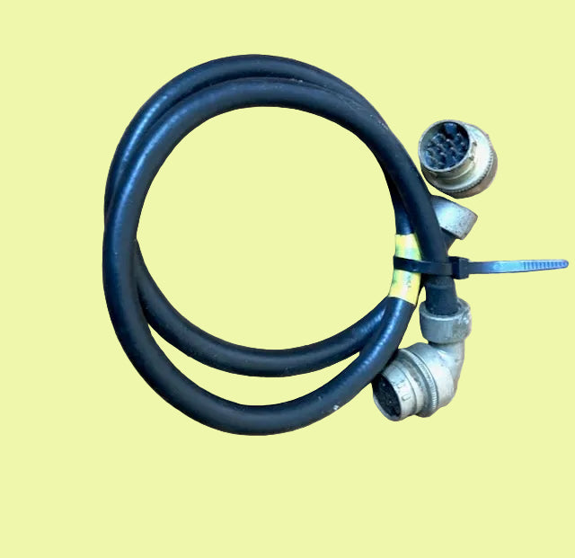 LARKSPUR, CABLE 2FT, Pattern 104, Small Shell, Plessey, Mk 4, 12 Way, Socket, Free, Rt Angle, To, 12 way, Plug, Free, Rt Angle, Male Pins, Aluminium Mk IV, FIT B47, C11, C42, C45 