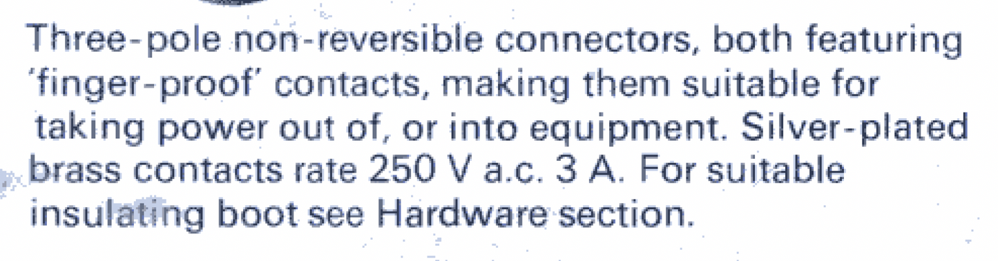 Miniature Bulgin, 3-Pin, Mains Panel Socket, 250V 3A,  SA2404 Socket as used for Michel Gyrodek PSU