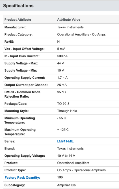 U5B7741393, Texas Instruments, Operational Amplifier