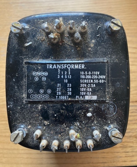 Parmeko, Mains Heater Transformer, 30V @ 2.5A, 10V @ 6A, 10V @ 6A, Suit Telefunken, RS235
